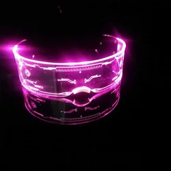 Led de vidro luminoso fio de néon festa luminosa led óculos de luz acima óculos rave traje festa decoração festival fontes dj sunglass