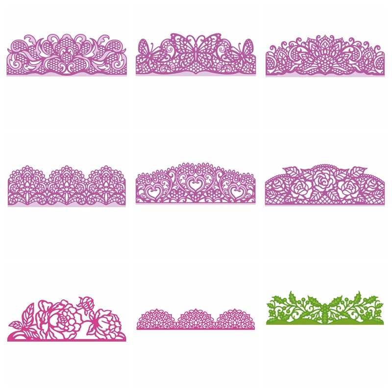 New Butterfly Peony Rose Lace Edge Border Metal Cutting Dies for DIY Scrapbooking Embossing Cards Crafts 2020 | Дом и сад