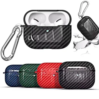 

Earphone Case For Airpods Pro Case Silicone Carbon Fiber Cartoon Headphone/Earpods Cover For Apple Air pods Pro 3 Case Keychain