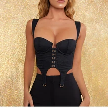 Французский Ретро диск Пряжка ниша дизайн ремень ins Личность нерегулярные дикие с открытыми плечами Топ