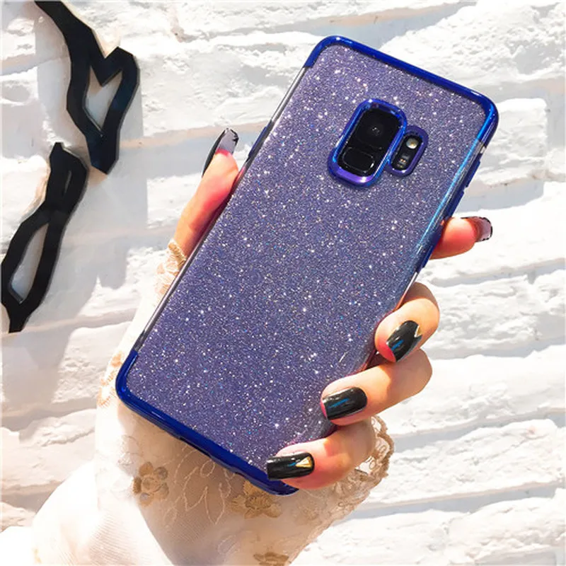 Чехлы с блестками и покрытием для Samsung Galaxya91 a81 a71 a51 5G a60 a41 a40s a31 a20s a20e a11 m80s m60s m30s m20 m21