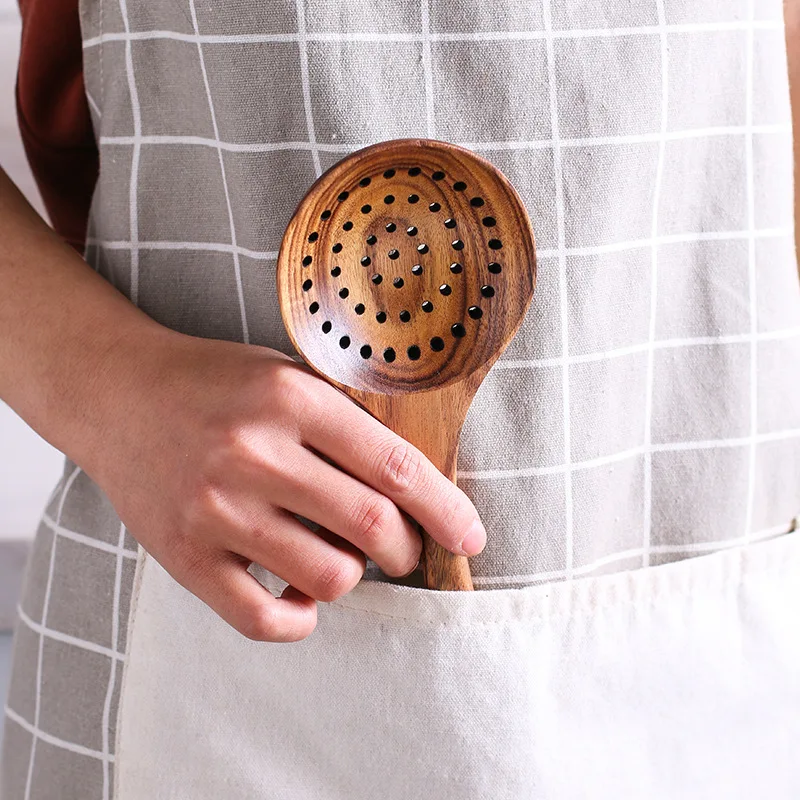 Vacclo деревянная ложка с длинной ручкой кухонные инструменты для приготовления пищи антипригарная лопаточка для сковороды большая ложка для супа одноразовые столовые приборы