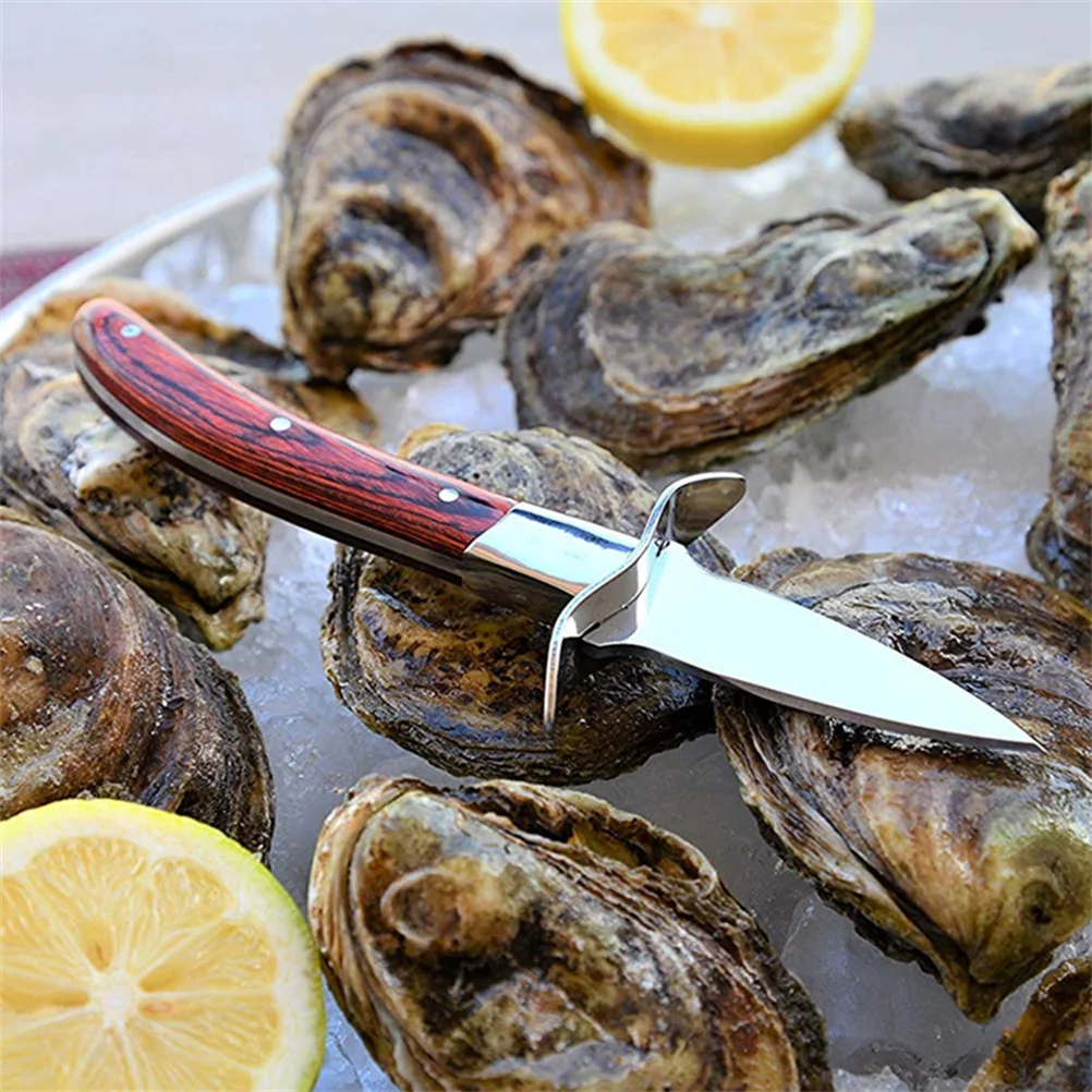 Oyster нож с деревянной ручкой из нержавеющей стали Scallop Shell Shucking резак инструмент
