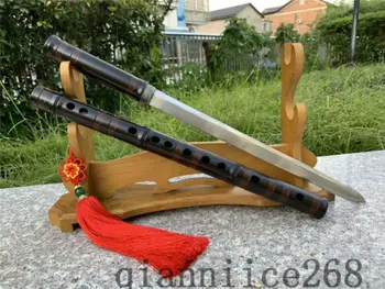 

1095 HIGH CARBON STEEL HANDMADE JAPANESE Flute SWORD BLACK SAYA
