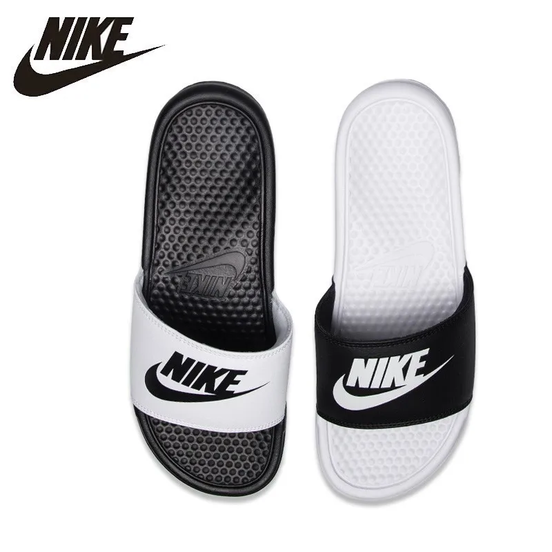 Nike BENASSI JDI женские тапочки унисекс Comfortab Черные Спортивные Тапочки противоскользящие сандалии Новое поступление#818736