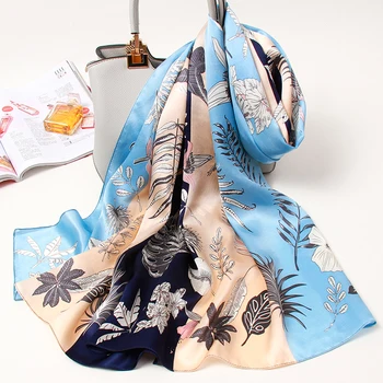 

100% Nature Silk Scarf For Ladies Luxury 2020 New Pure Real Silk Long Scarf Shawls Wraps Women Scarves Headscarf Foulard Femme