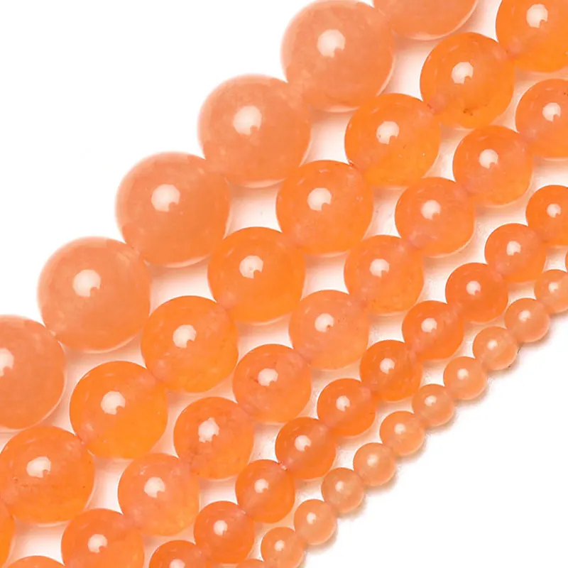 

Wholesale Smooth Yellow Jades Natural Stone Chalcedony Loose Beads 4 6 8 10 12 MM For Selected Jewelry DIY Bracelet Accessories