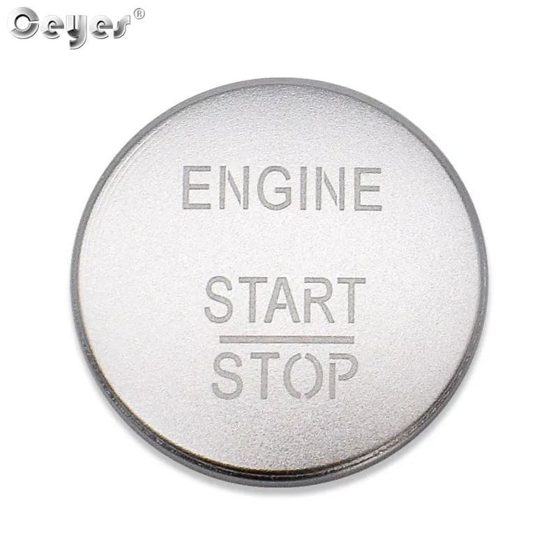 Ceyes автомобильный Стайлинг наклейка для Renault Koleos Kadjar Captur Megane 2 3 Fluenec широта авто двигатель кнопка запуска стоп кольцо крышки - Название цвета: Silver Button Cover