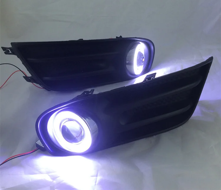 

Eosuns Innovative Cob Angel Eye Led Daytime Running Light Drl + Halo Fog Light + Projector Lens for Nissan Tiida 2011-2015