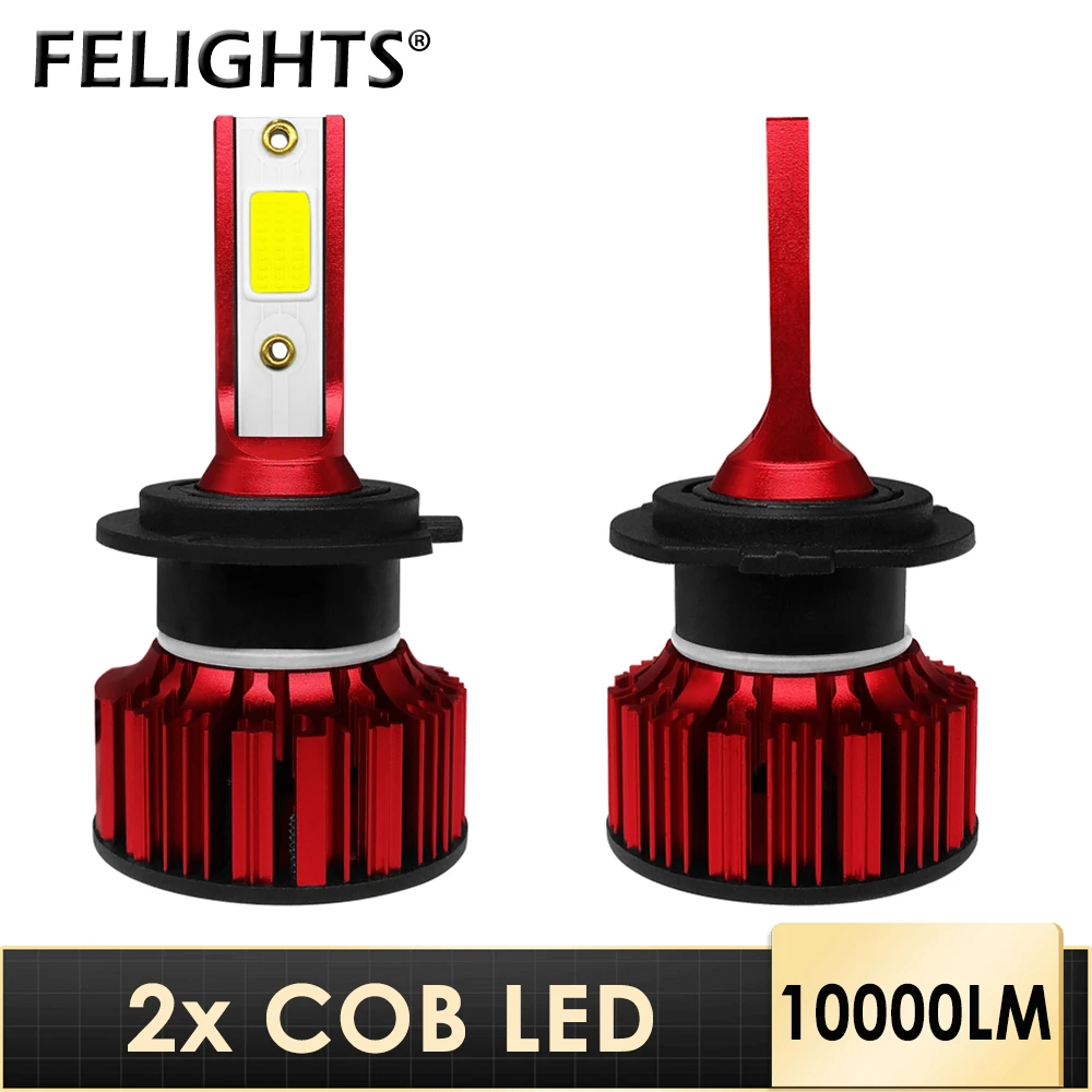 

2x H7 LED Headlight Bulbs H4 LED H8 H9 H11 HB3 9005 HB4 9006 Running Auto Headlamps Fog lights Kit 10000LM 6000k Automotivo 12V