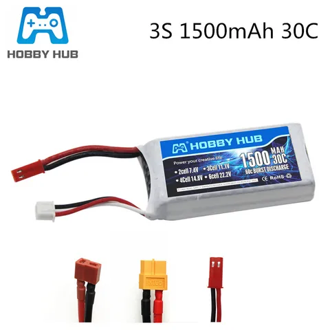HOBBY HUB 74v 111V 148v 1500mAh 3s battery for RC Car Airplane Quadcopter spare parts 2s lipo battery 1pcs 111v battery title=