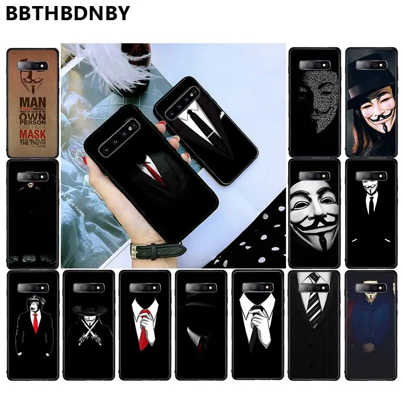 Темный костюм Mystery Man Smart Cover черный мягкий чехол для телефона samsung S10 S9 plus S6 edge S7edge