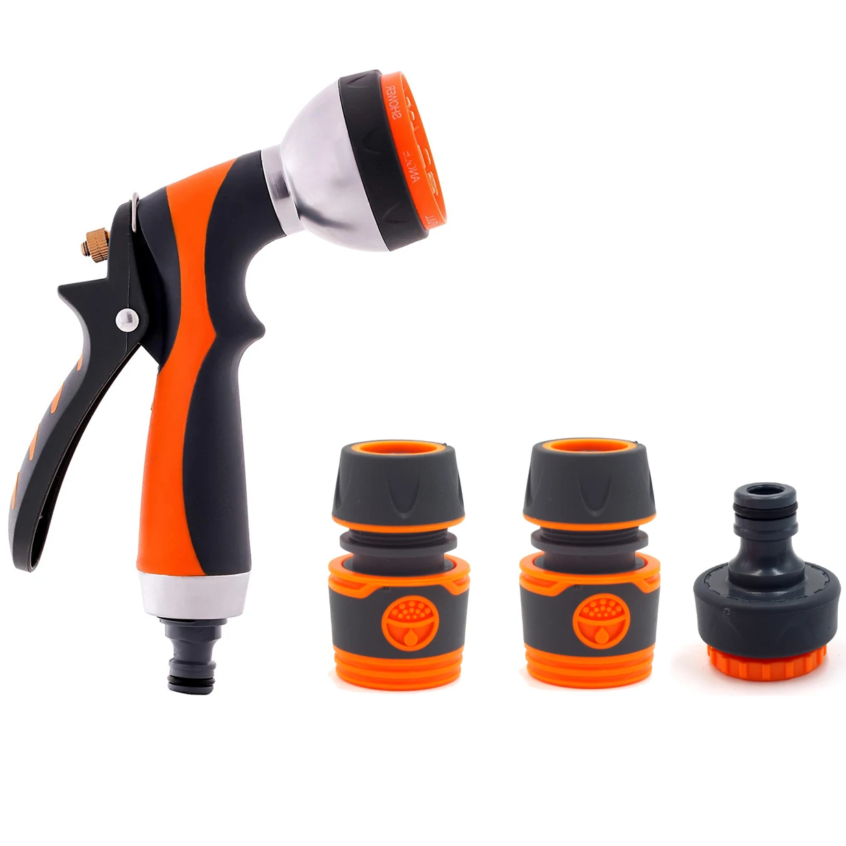 Metal 8 pattern garden water gun set for lawn