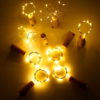 

2M 20leds LED String Garland Cork Shape Silver Wire String Lights Bottle Stopper Fairy Lights Holiday Wedding Party Decoration