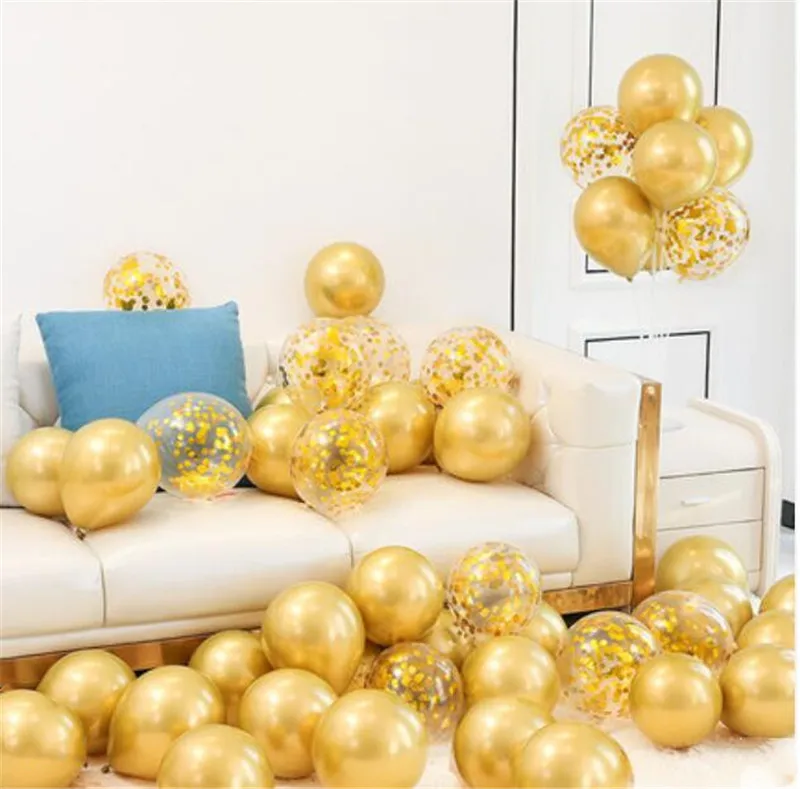20 шт 5 дюймов золотые серебряные шары из латекса цвета металлик металлические хромированные воздушные шары Свадебный декор товары для дня рождения