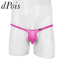 Гей мужские прозрачные сетчатые прозрачные Сисси дуга Чехол нижнего белья; низкие мужские упругие талии трусики-Танга трусы мужские сексуальные трусики