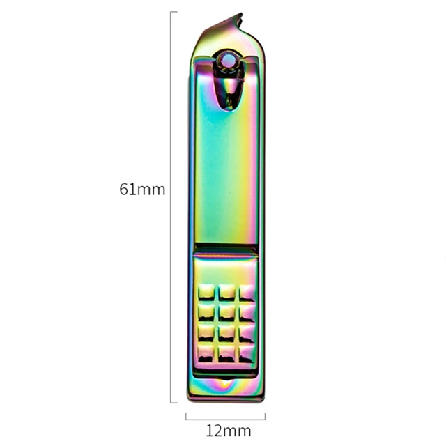 1pc Colorful Black Nail Clipper Cutter Stainless Steel Cuticle Scissors Machine Professional Toenail Trimmer Manicure Tool COLORFUL-2