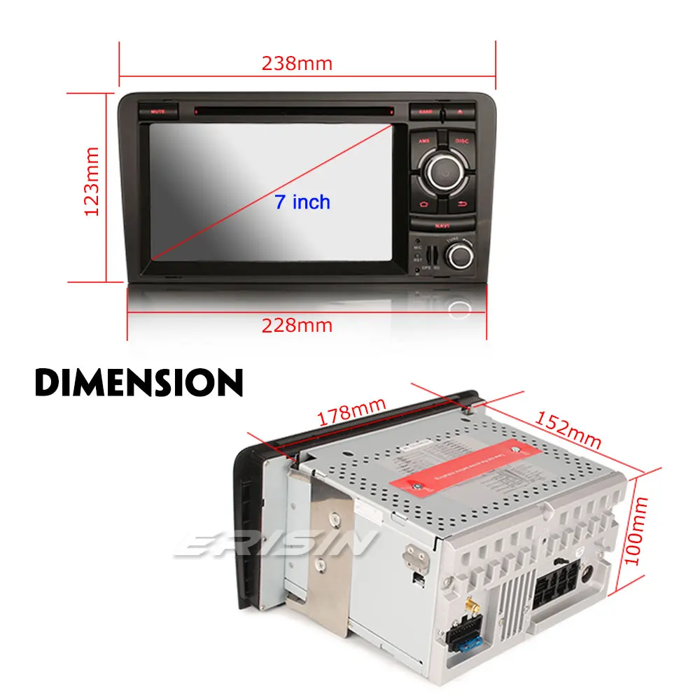 7737 Авторадио автомобильный dvd-плеер для AUDI A3 S3 RS3 RNSE-PU DAB+ Bluetooth OBD DVD Android 9,0 SatNav