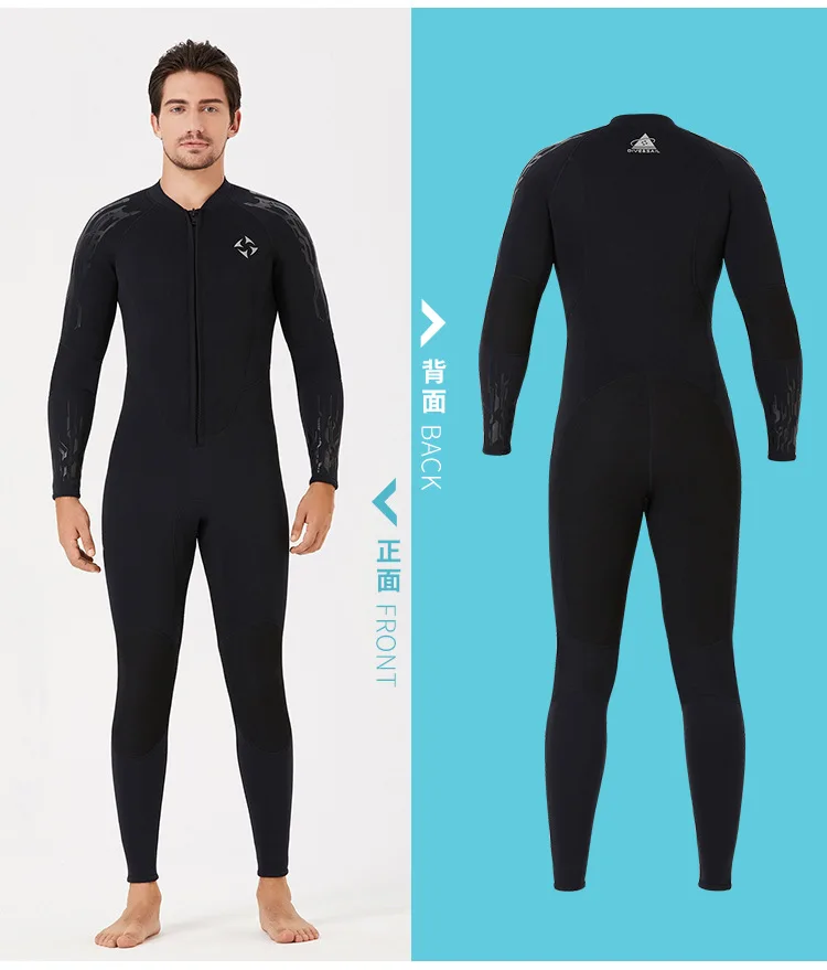 Men Full-body Wetsuit 1.5MM Neoprene Wetsuit One-piece Warm Wetsuit Sunscreen Female Snorkeling Surfing Water Sports Wetsuit