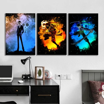 

Soul of One Piece Characters LUFFY SANJI ZORO Anime Wall Picture Comics Art Canvas Painting Wall Art Home Decor