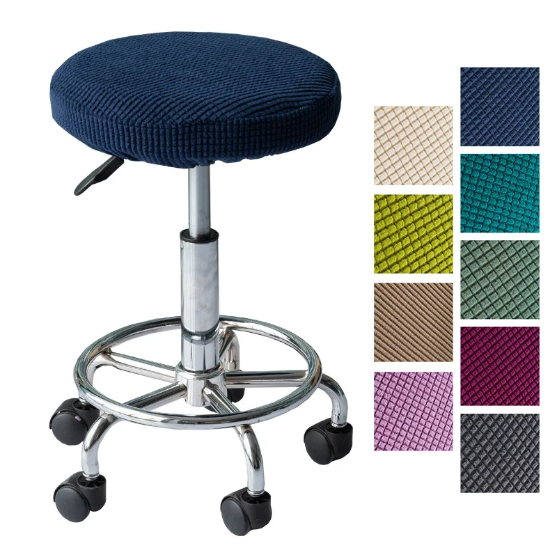 

2019 Modern Round Chair Cover Bar Stool Cover Elastic Seat Cover Home Chair Slipcover Solid color Chair Bar Stool One size