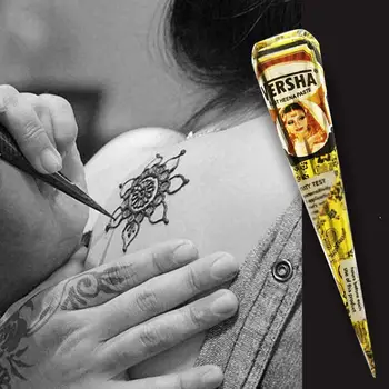 

Black Henna Cones Tattoo Paste Indian Waterproof Tattoo Paint 1pc Cream Art For Stencil kit Mehandi Body Ink F3C0