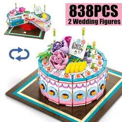Новый Красочный креативный день рождения свадьба торт друзья фигурки строительные Конструкторы кирпичи игрушки подарки для девочек