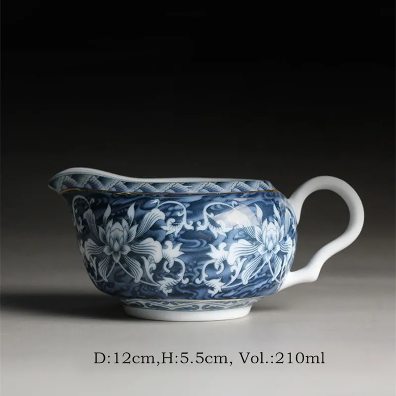 Chinese Teaset Tea Jug Blue and White Porcelain Cup Ceramic Frothing Milk Coffee Latte Pot Drinkware Jingdezhen chinese tea set
