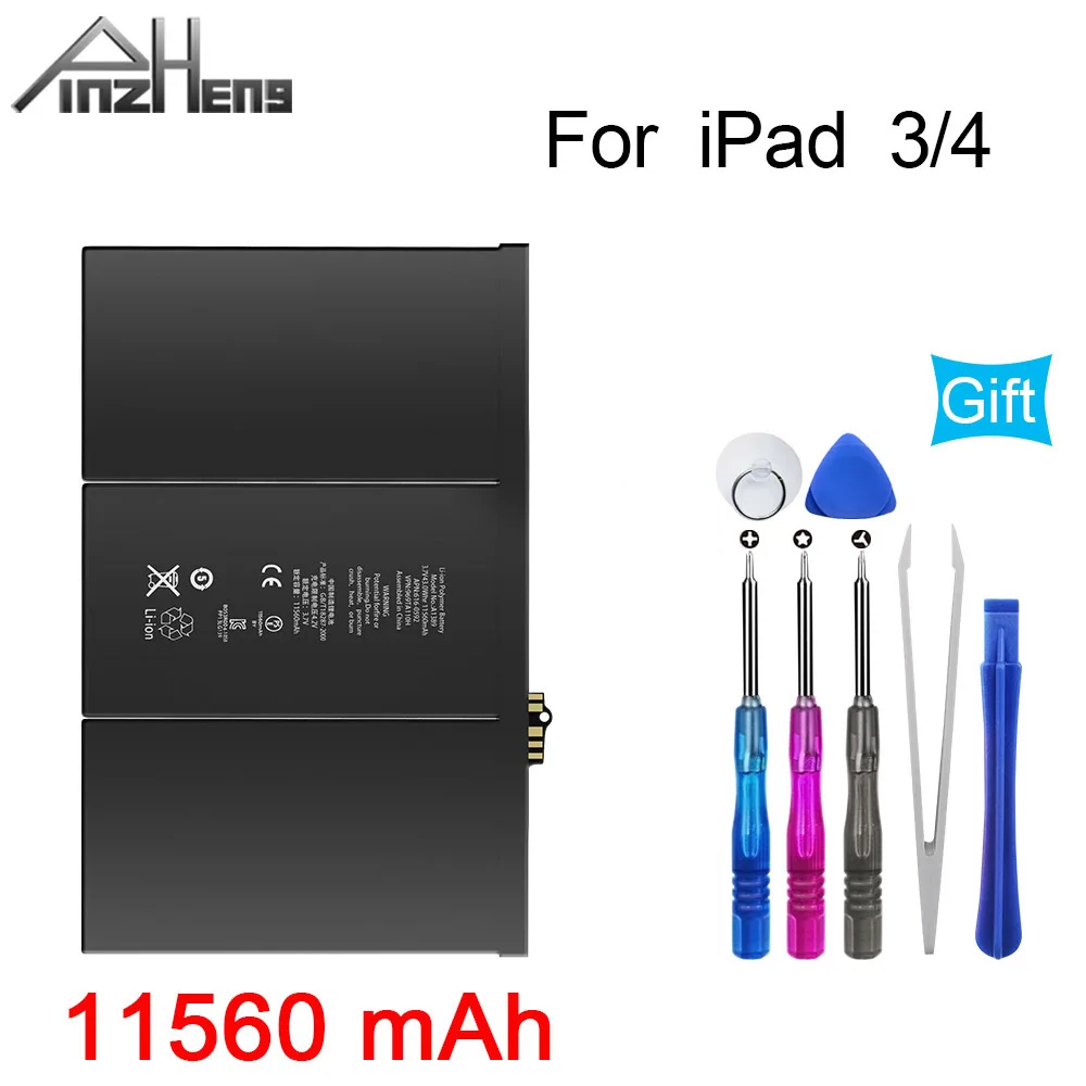 PINZHENG 11560mAh Tablet para iPad 3/4 A1403 A1416 A1430 A1433 A1459 A1460 A1389 para iPad 3/4 de reemplazo