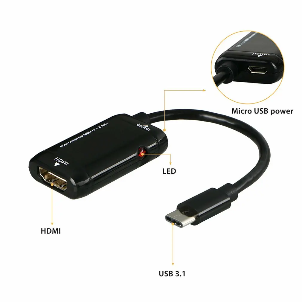 USB-C Тип C к HDMI HD ТВ кабель адаптер для samsung Galaxy S10 Note 9 для MacBook