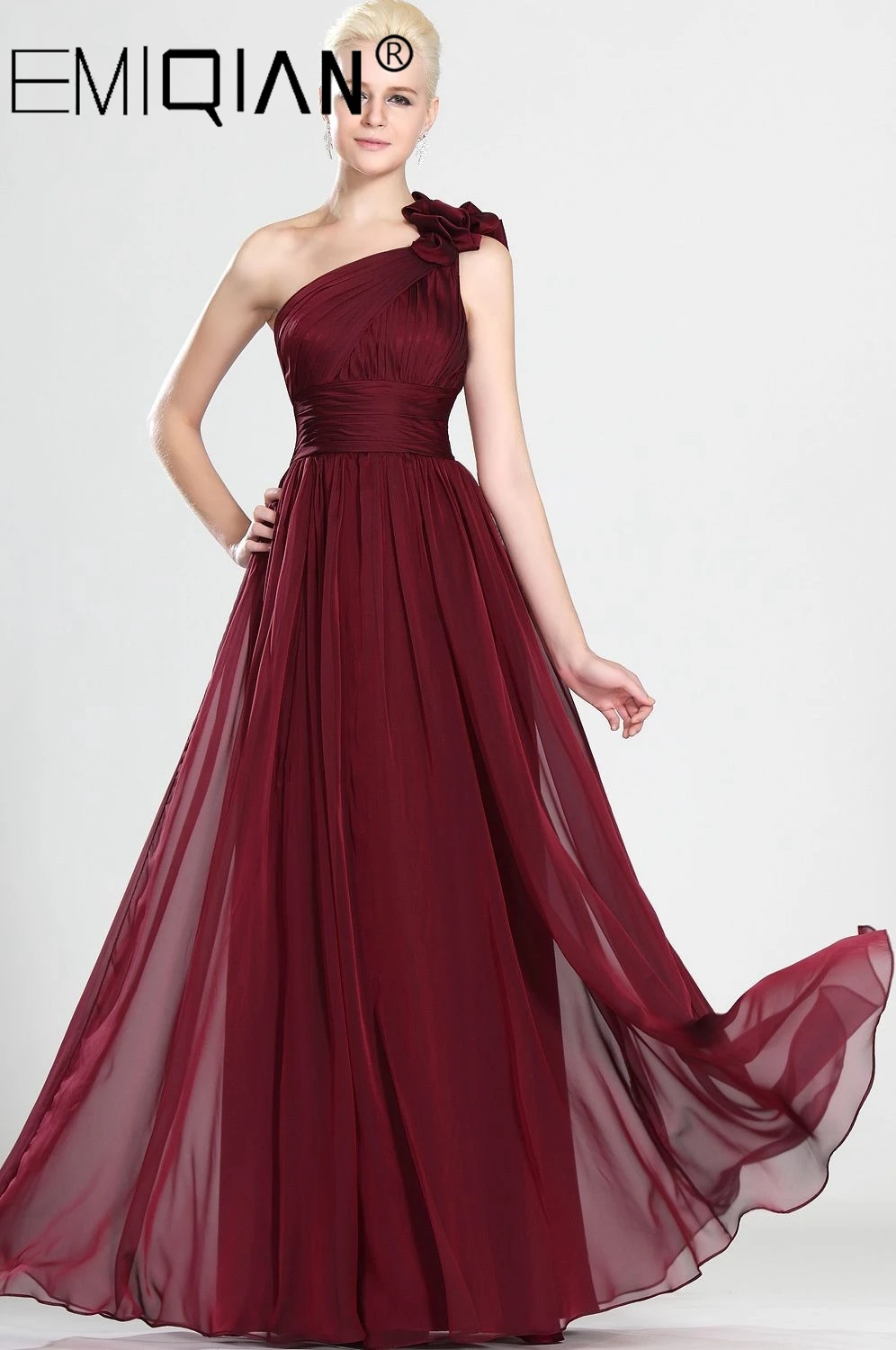 burgundy chiffon dress