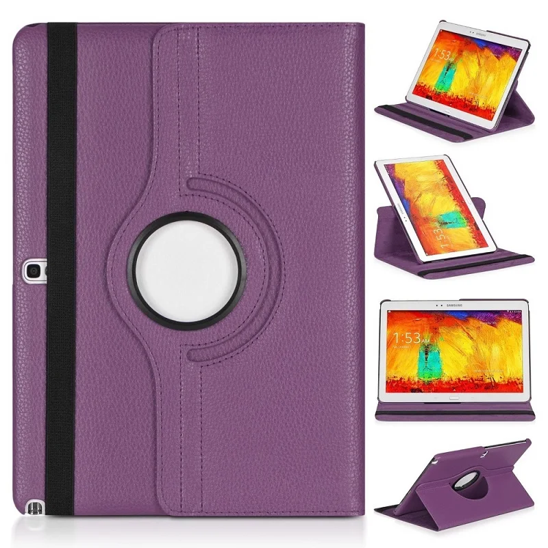 

For Samsung Galaxy Note 2014 Edition 10.1 P605 P600 P601 Tab Pro SM-T520 T525 360 Rotating Folio Stand Leather Case with glass