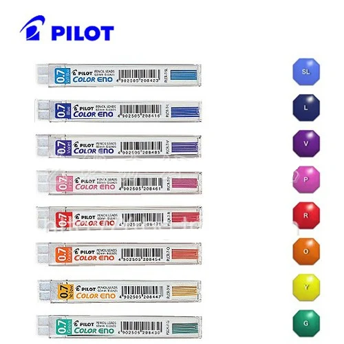 Mechanical Pencil Lead 0 7 мм 8 трубок в партии красный/фиолетовый/синий/светильник
