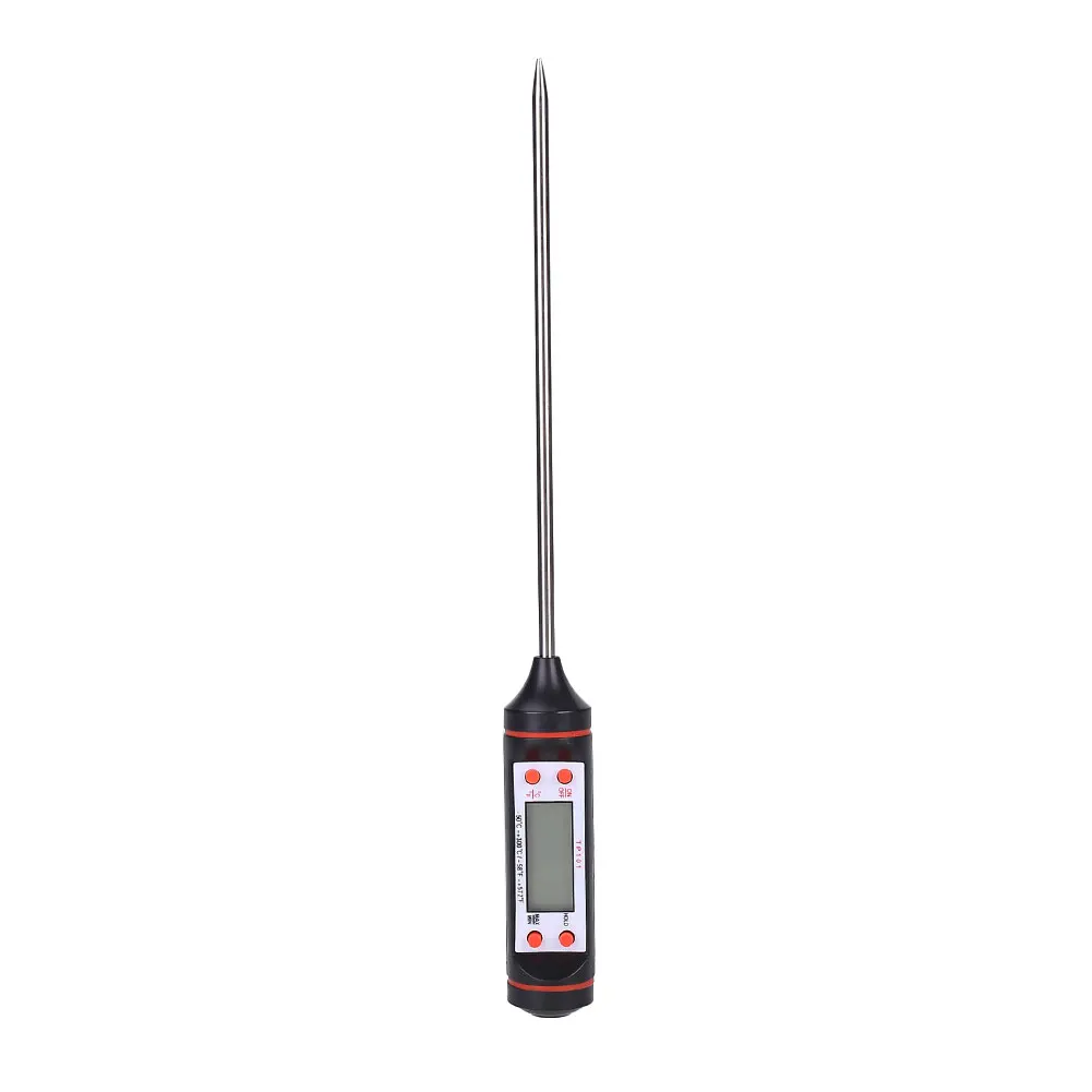 Электронный цифровой термометр для барбекю, приготовления мяса, еды, мяса, кухни - Цвет: Black