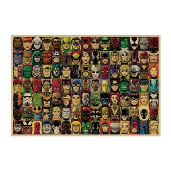 

New Arrival High Quality Marvel Figures Paper Toys Cartoon Movie Hero Set Head Portrait Home Decoration Gift 100x70cm