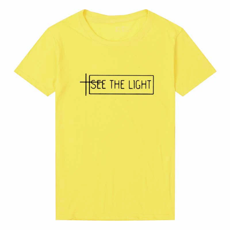 

See The Light Christian T-Shirt Stylish Casual Short Sleeve Grunge Tee Aesthetic Cotton Graphic Faith quote art Tops Outfits