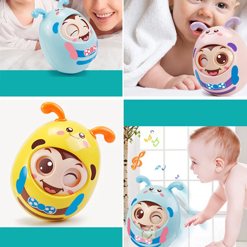 Мигающий неваляшка игрушка мультфильм круглая мигающая ранняя развивающая игрушка Детская Музыкальная погремушка игрушка для малышей зубной гель