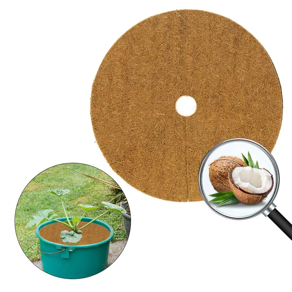 Coco Liner Mulch Mat 10PCS Plant Cover Coco Coir Fiber Tree Rings For Weed Control