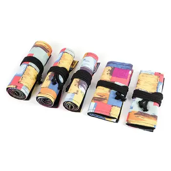 

12/24/36/48/72 Holes Large Canvas Roll Pen Curtain Pencil Bag Case Makeup Wrap