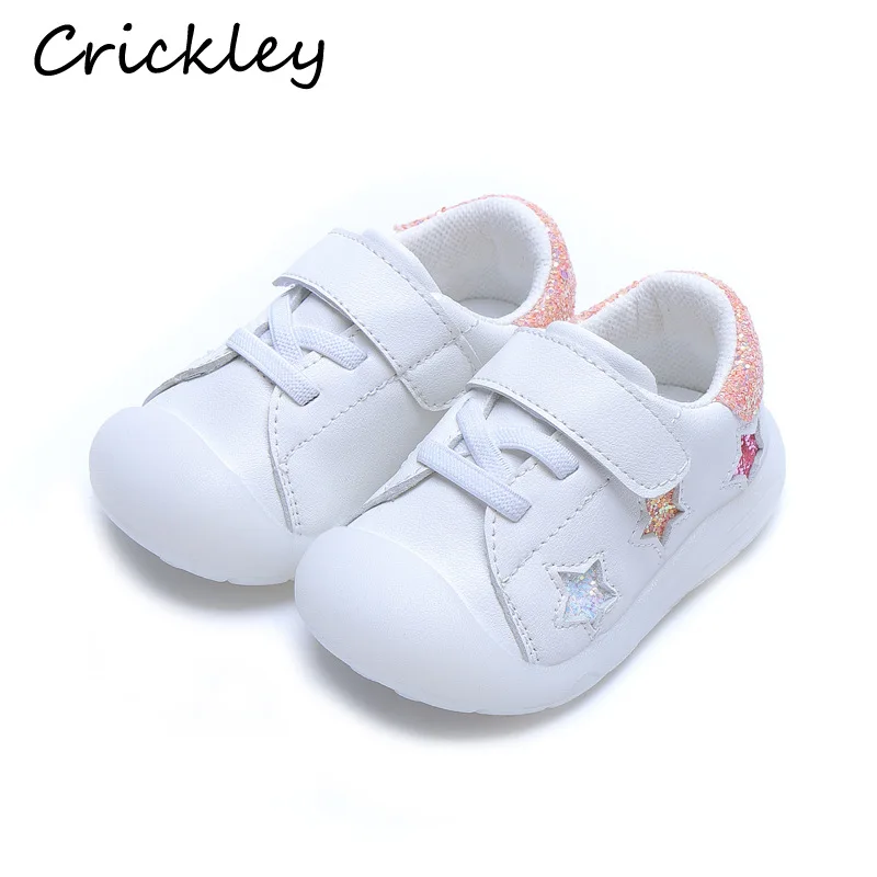 New Shoes First-Walkers Baby Toddler Girls Boys Sequin Star PU for Solid Casual High-Quality exoDa91dy