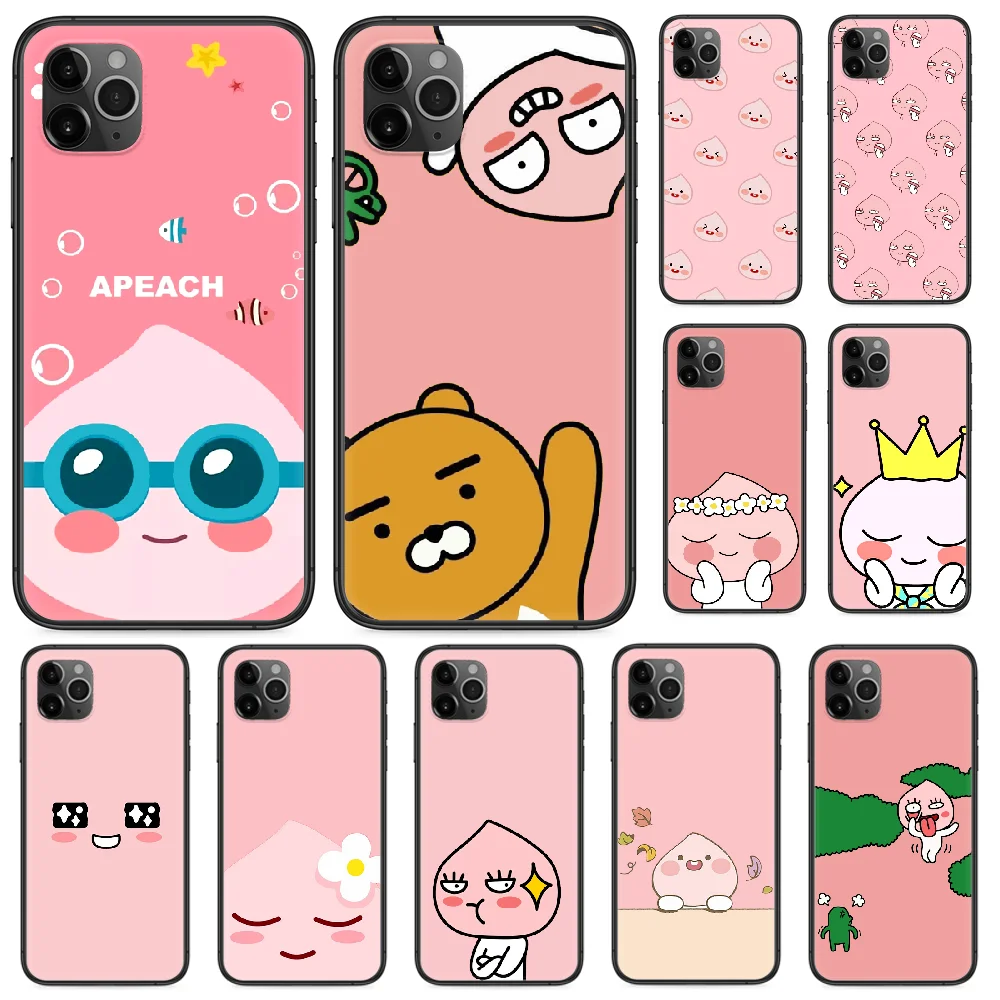 

Cute Funny Cocoa Pink Peach Phone case For iphone 4 4s 5 5S SE 5C 6 6S 7 8 plus X XS XR 11 12 mini Pro Max 2020 black coque