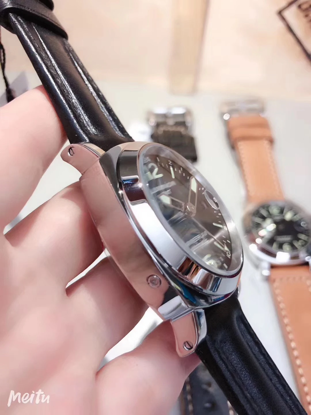 Роскошные брендовые Новые Мужские автоматические механические сапфировые часы из нержавеющей стали Серебристые GMT черные коричневые кожаные светящиеся часы ограничено