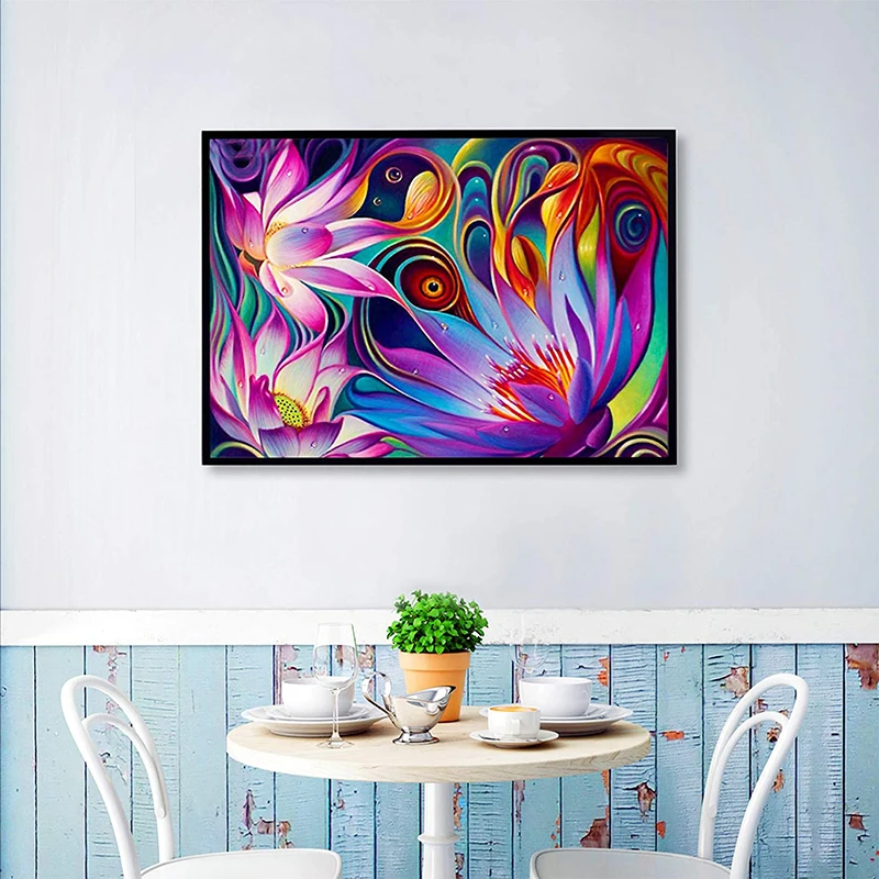 

DIY 5D Diamond Painting Kit Full Drill Flower Embroidery Cross Stitch Art Craft Home Wall Dcor(Diamond Painting Tool Included)