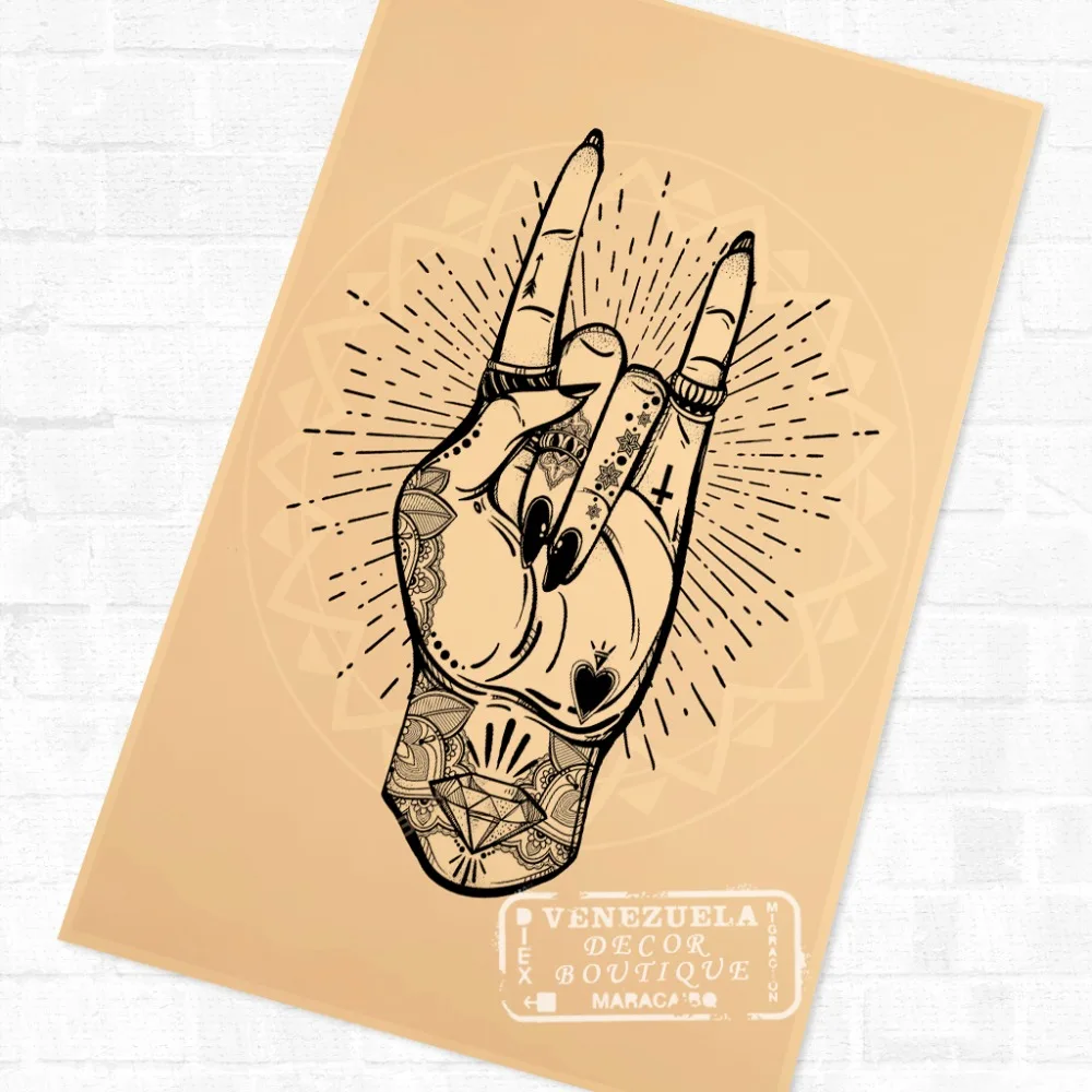 Настенная картина наклейка с изображением рок жестов|wall sticker|art decordecor diy |
