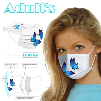 

10PCS Disposable Face Mask Adult Women mascarillas desechables 3Ply Ear Loop Breathing Face Masks Cover mascarilla desechable
