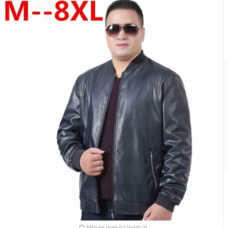 Размера плюс 10xl 8xl 6xl 5xl 4xl на осень-зиму мужская кожаная куртка брендовая одежда