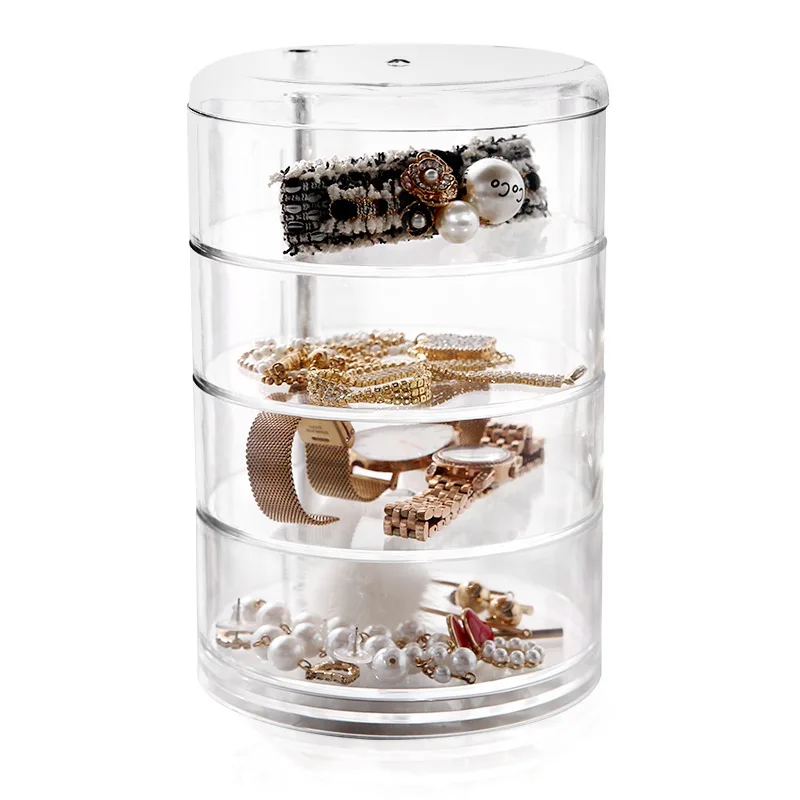 

Weiai Transparent Jewlery Box Multi-Layer Cosmetic Box Creative Home Spinning Storage Box with Lid Multi-Layer Storage Box