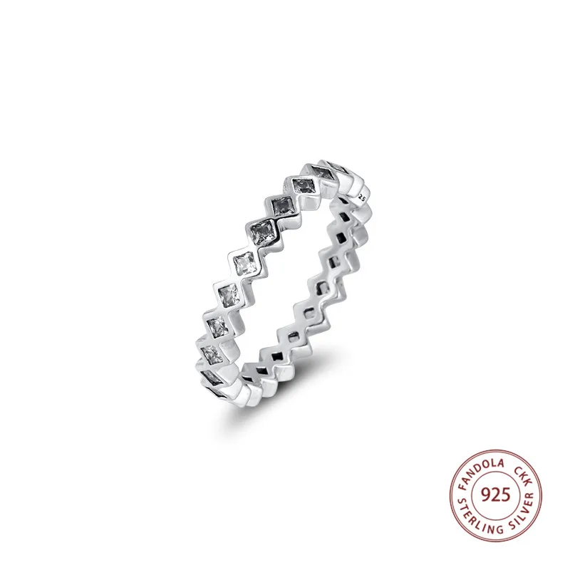CKK Square Eternity Ring 925 Sterling Silver Wedding Original Rings for women Silver 925 Jewelry anillos mujer FLR044 (5)