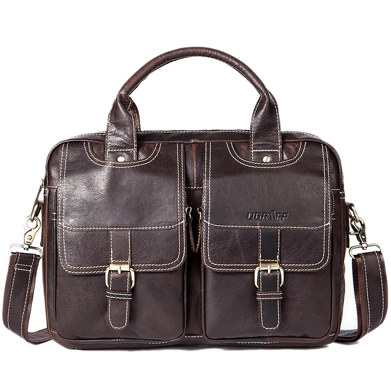 

AUAU-OGRAFF Genuine Leather Men Messenger Bag Men Leather Handbags Designer Briefcase Tote Laptop Bags Shoulder Bag Male Travel