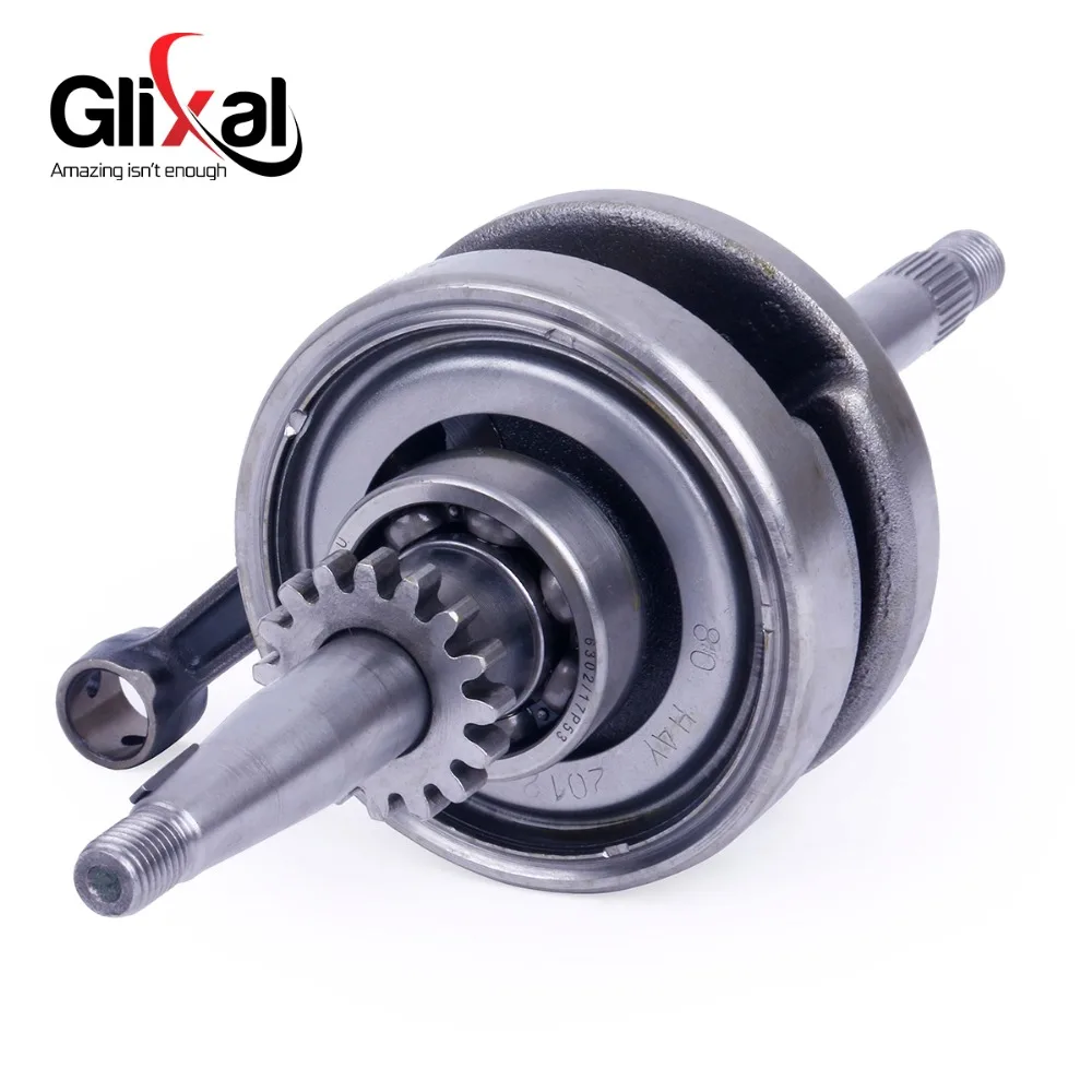 Motorcycle Crankshaft Glixal Crankshaft with 22 teeth For GY6 49cc 50cc 139QMB 139QMA Scooter Moped ATV Go Kart Quad